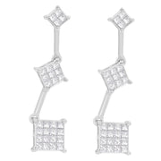 Bids.com 14K White Gold 1 cttw Princess Cut Diamond Earrings (G-H, VS1-VS2) Earrings