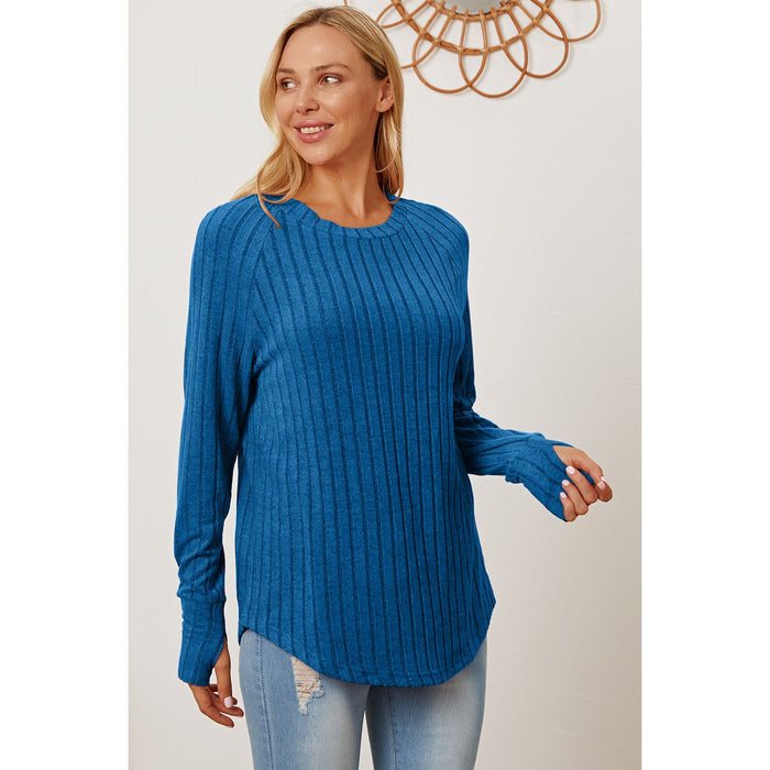 Basic Bae Ribbed Thumbhole Sleeve T-Shirt