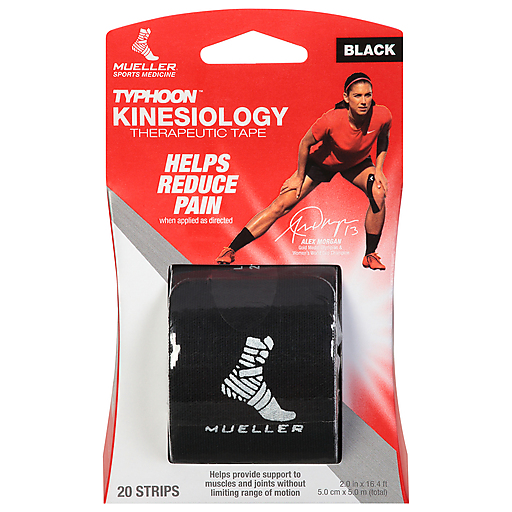 Mueller Mueller Typhoon Black Kinesiology Therapeutic Tape 20 Ea Blister Pack Soccer