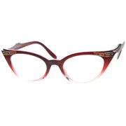 zeroUV Vintage 1950's Womens Cat Eye Clear Lens Glasses 8783 Glasses