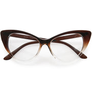 zeroUV 1950's Vintage Mod Fashion Cat Eye Clear Lens Glasses 8435 Glasses