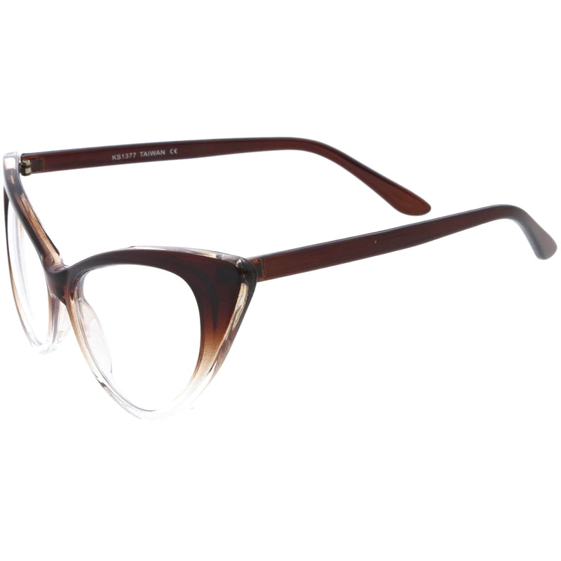 zeroUV 1950's Vintage Mod Fashion Cat Eye Clear Lens Glasses 8435 Glasses