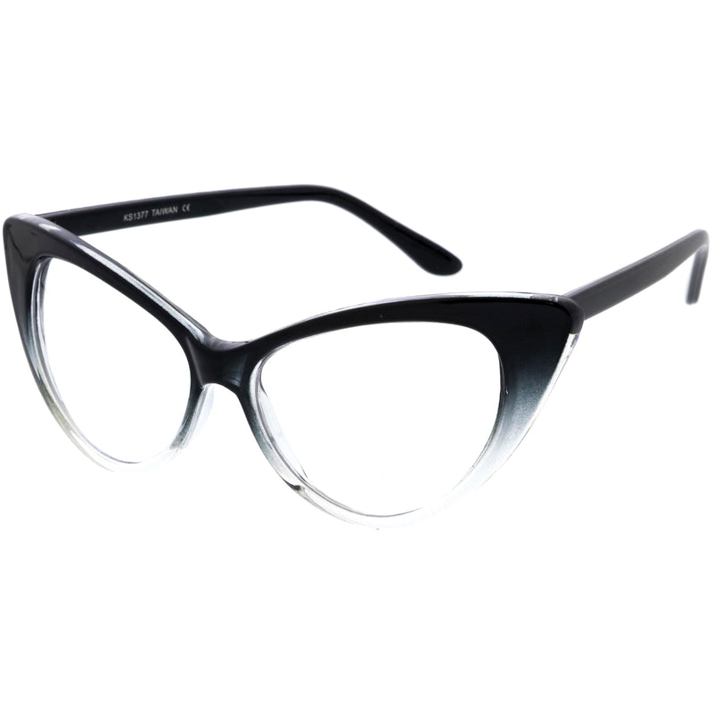zeroUV 1950's Vintage Mod Fashion Cat Eye Clear Lens Glasses 8435 Glasses