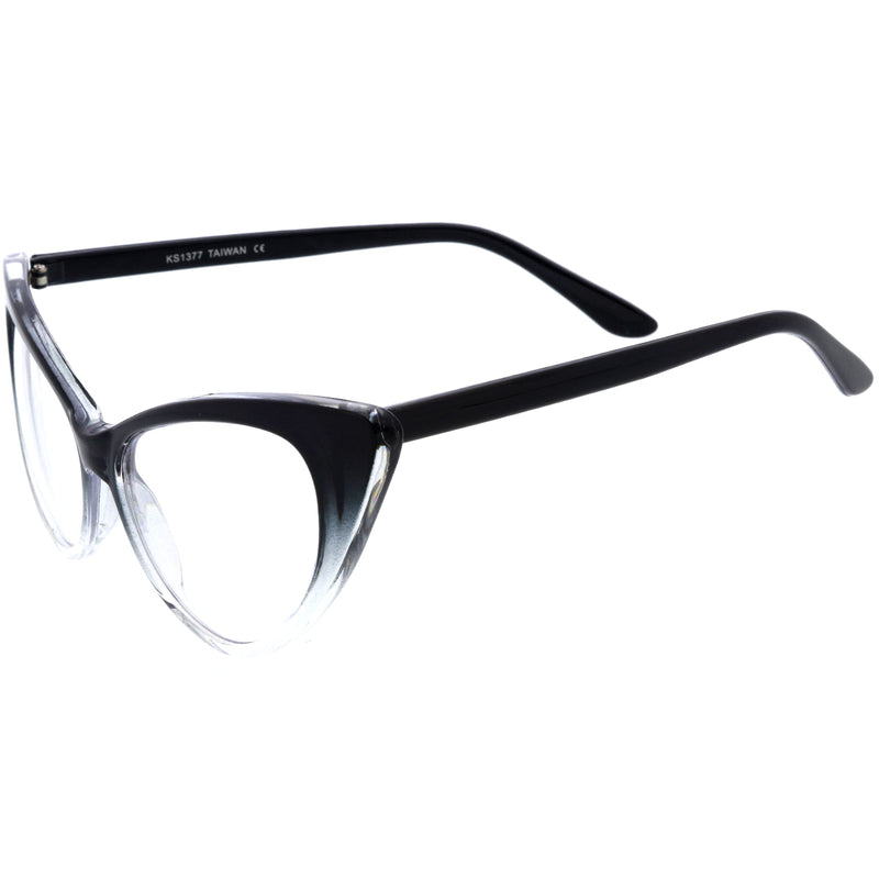 zeroUV 1950's Vintage Mod Fashion Cat Eye Clear Lens Glasses 8435 Glasses
