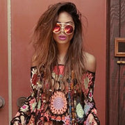 zeroUV Retro Round Steampunk Mirrored Lens Flip Up Sunglasses 8966 Sunglasses