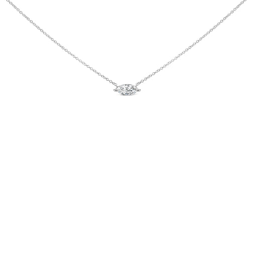 Bids.com 14K White Gold 1/2 Cttw Marquise Lab-Grown Diamond East West Solitaire 18" Pendant Necklace (F-G Color, VS2-SI1 Clarity) Necklaces