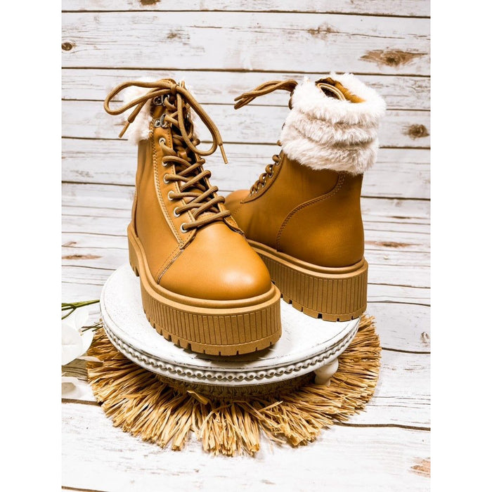 Jessi Lace Up Boot in Tan