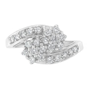 Bids.com 14KT White Gold Diamond Cluster Ring Band (7/8 cttw, H-I Color, I1-I2 Clarity) Rings