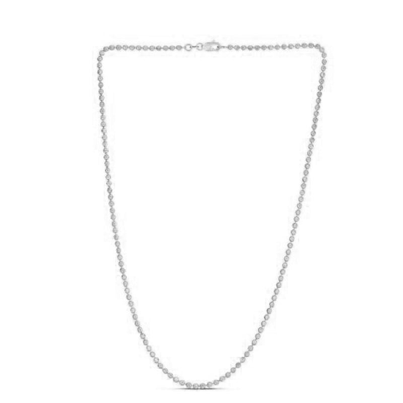 Bids.com Moon Cut Bead Chain in 14k White Gold (2.50 mm) Necklaces