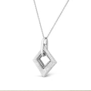 Bids.com .925 Sterling Silver Pave-Set Diamond Accent Kite Shape 18" Pendant Necklace (I-J Color, I1-I2 Clarity) Necklaces
