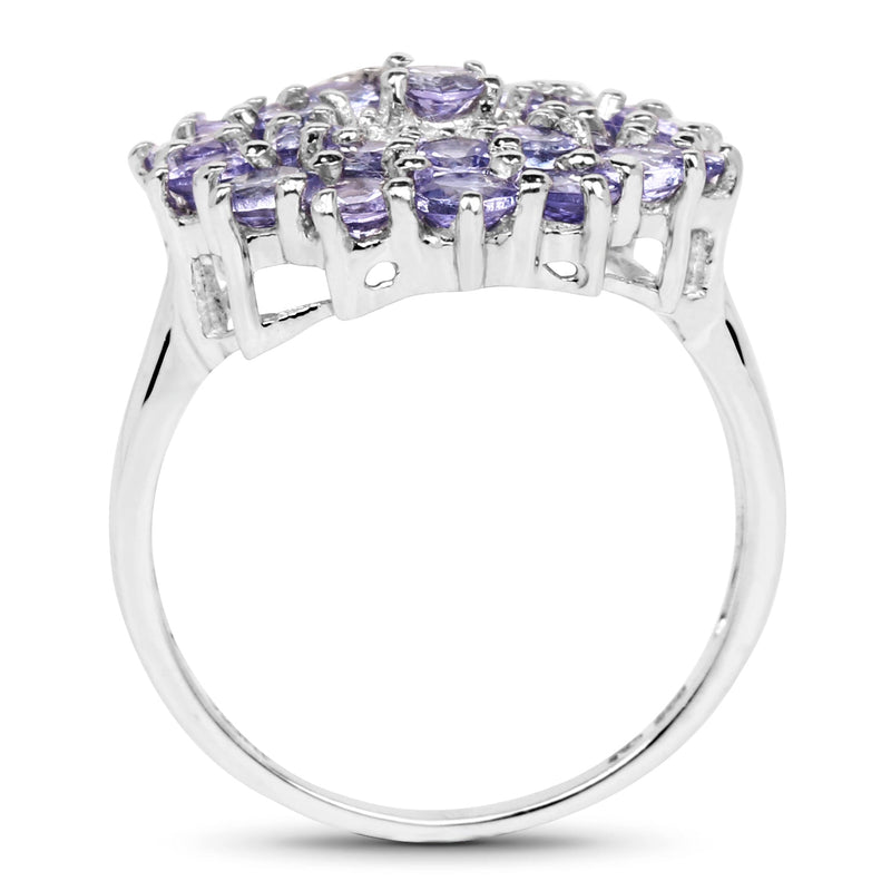 Bids.com 2.27 Carat Genuine Tanzanite .925 Sterling Silver Ring Rings