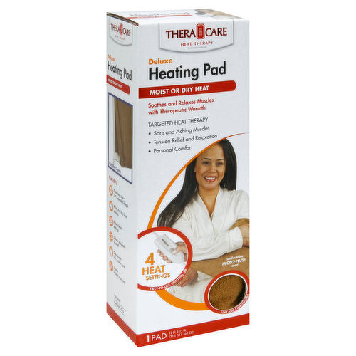 Thera Care Thera Care Heating Pad, Moist Or Dry Heat, Deluxe Heating Pads Light Gray