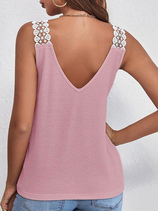 Lace Detail V-Neck Tank