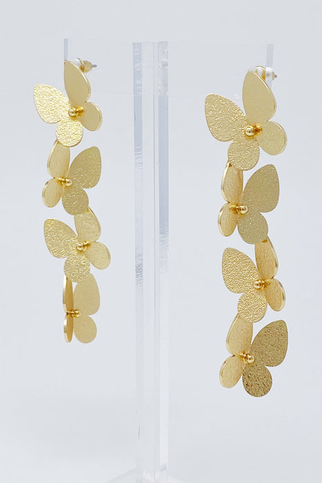 Four Butterflies Drop Down Earrings