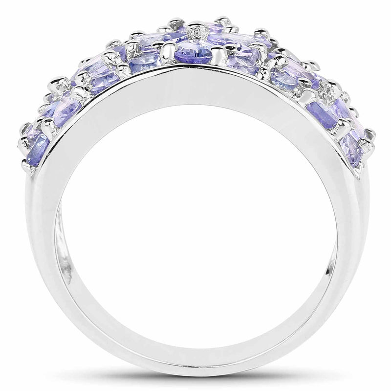 Bids.com 2.52 Carat Genuine Tanzanite .925 Sterling Silver Ring Rings