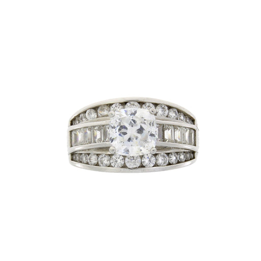 Bids.com Cubic Zirconium CZ SS Bridal Sterling Silver Rings
