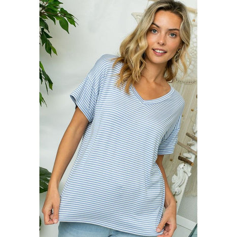 Plus Pin Stripe Boxy Top