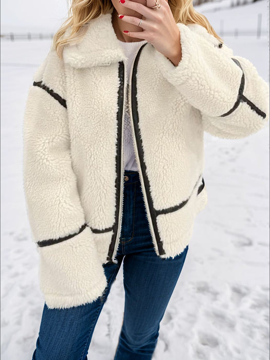 Zip Up Long Sleeve Sherpa Jacket