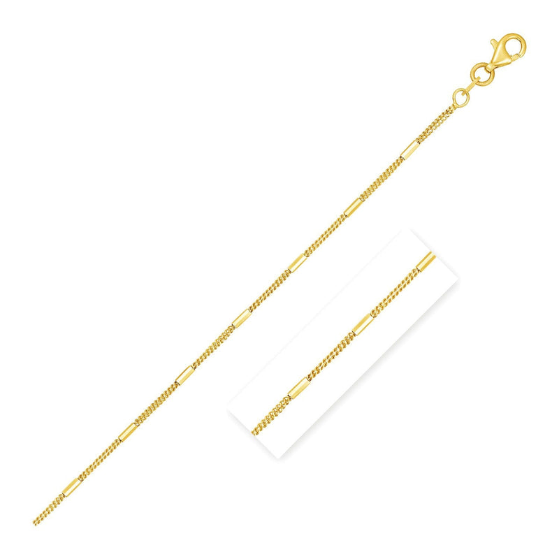 Bids.com Diamond Cut Bar Links Pendant Chain in 14k Yellow Gold (1.3mm) Necklaces