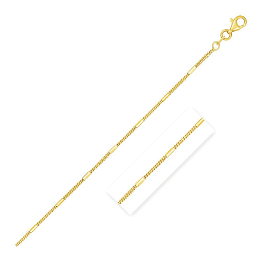 Bids.com Diamond Cut Bar Links Pendant Chain in 14k Yellow Gold (1.3mm) Necklaces