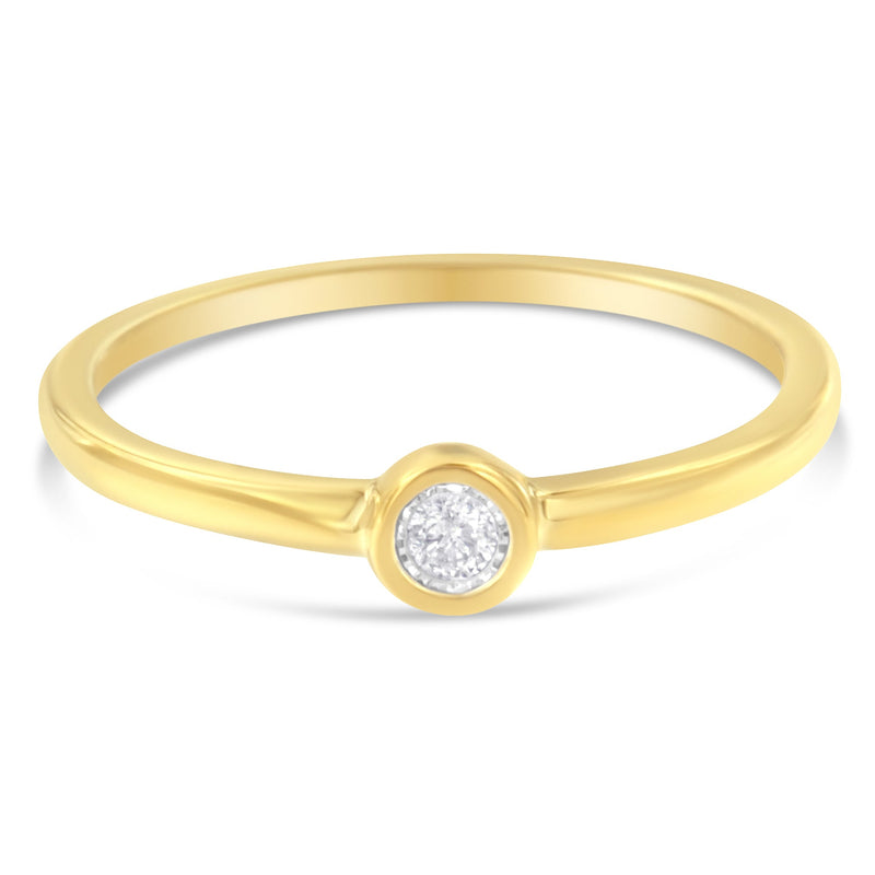 Bids.com 14K Yellow Gold Plated .925 Sterling Silver Miracle Set Diamond Ring (1/20 Cttw, J-K Color, I1-I2 Clarity) - Size 6 Rings