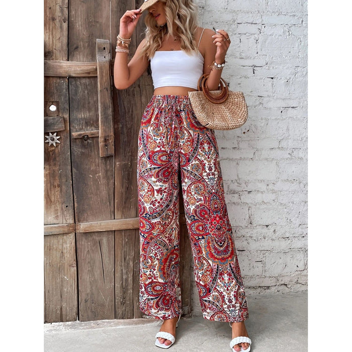 Printed Wide Leg Pants