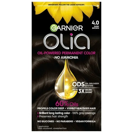 Garnier Garnier Olia Oil Powered Color, 4.0 Dark Brown Hair Color