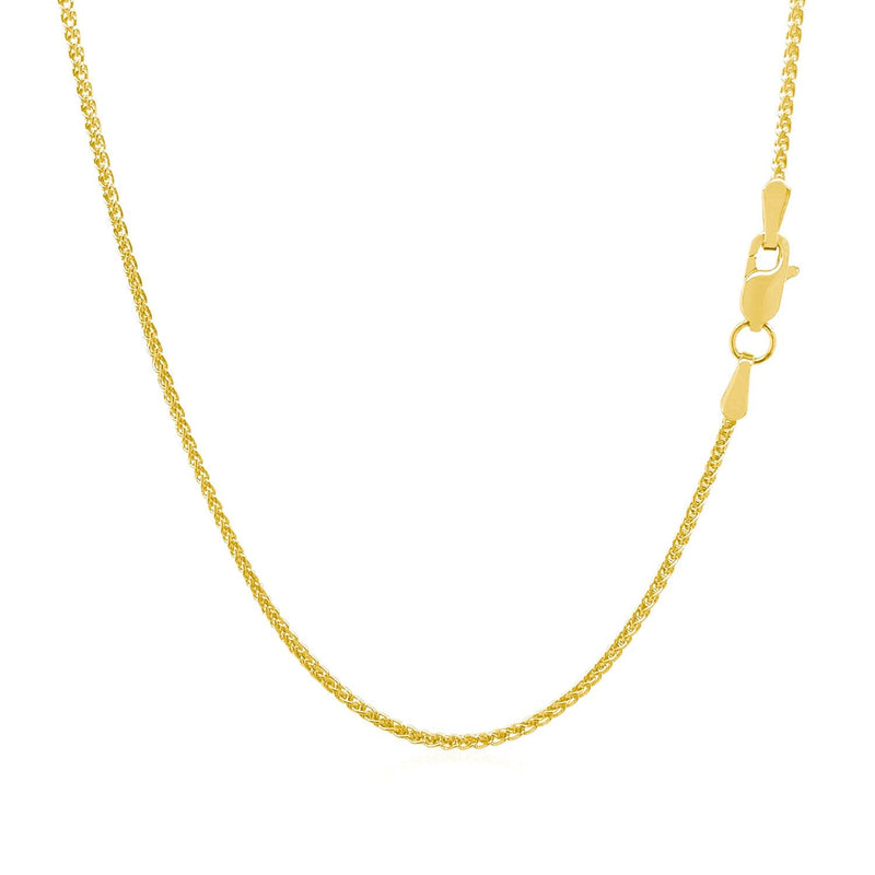 Bids.com 14k Yellow Gold Diamond Cut Round Wheat Chain 1.1mm Necklaces