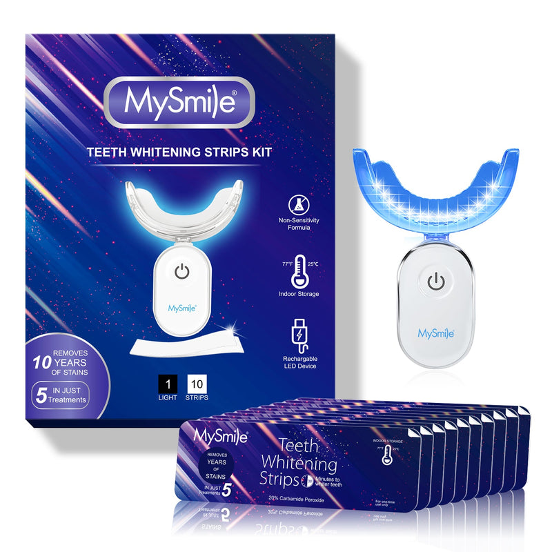 MySmile Teeth Whitening Strips with LED Light Kit Teeth Whitening