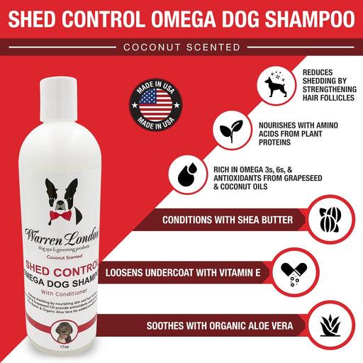 Warren London Shed Control Shampoo for Dogs - Professional Size Dog Shampoo