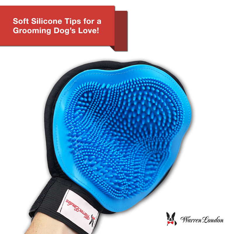 Warren London 2 in 1 Pet Grooming Glove for Dogs & Cats - Double Sided Pet Grooming Supplies