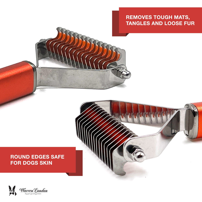 Warren London Dematting Rake Brush for Dogs and Cats Pet Combs & Brushes