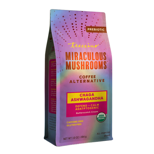 Teeccino Chaga Ashwagandha Butterscotch Cream Mushroom Herbal Coffee Herbal Coffee