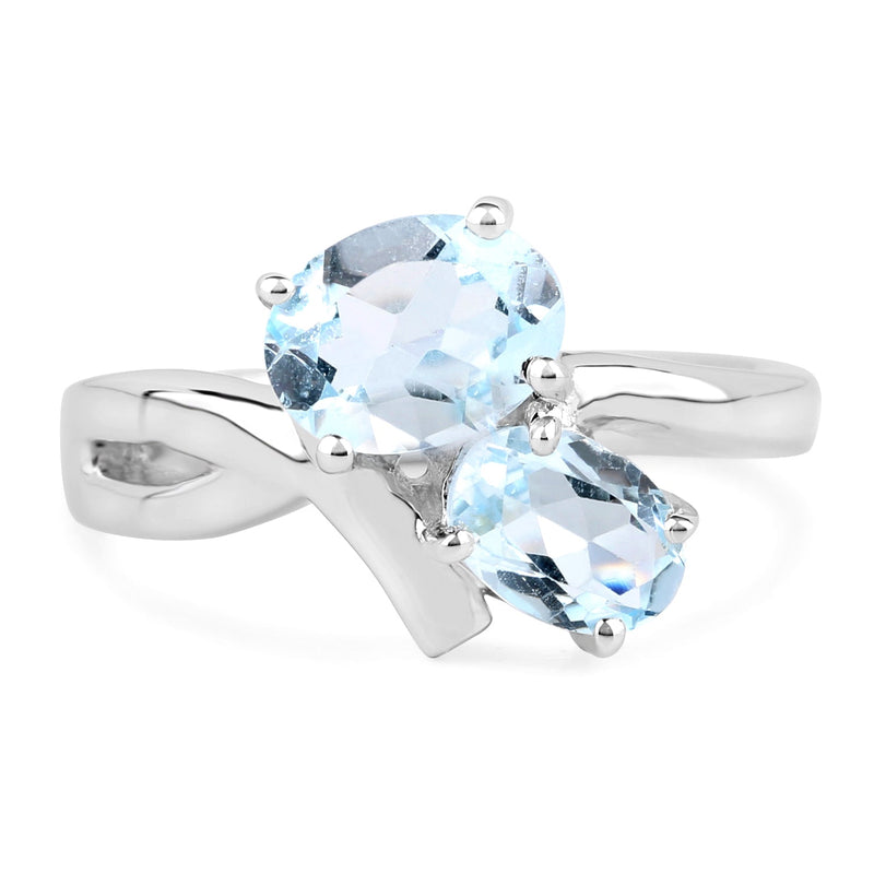 Bids.com 2.55 Carat Genuine Blue Topaz .925 Sterling Silver Ring Rings