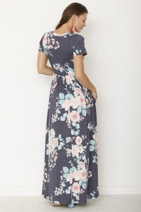 Short Sleeve Maxi Dress with Hidden Pocket