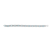 Bids.com .925 Sterling Silver Oval Blue Topaz Diamond Butterfly Link Bracelet (I-J Color, I1-I2 Clarity) - Size 7" Inches Bracelets