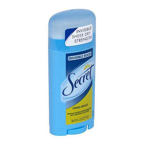 Secret Secret Anti-Perspirant/Deodorant, Invisible Solid, Spring Breeze Deodorant Cornflower Blue