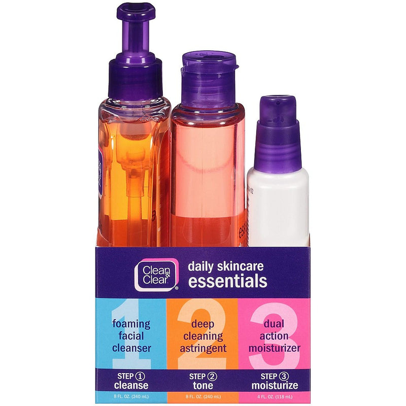 Clean & Clear Clean & Clear Daily Skincare Essentials 3pc Health & Beauty White Smoke