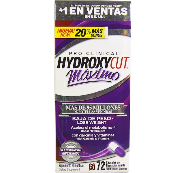 Hydroxycut Hydroxycut Pro Clinical, Maximo, 72 Rapid-Release Capsules Health & Beauty White Smoke