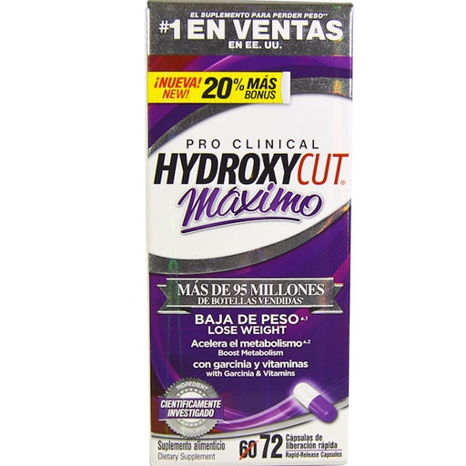 Hydroxycut Hydroxycut Pro Clinical, Maximo, 72 Rapid-Release Capsules Health & Beauty White Smoke
