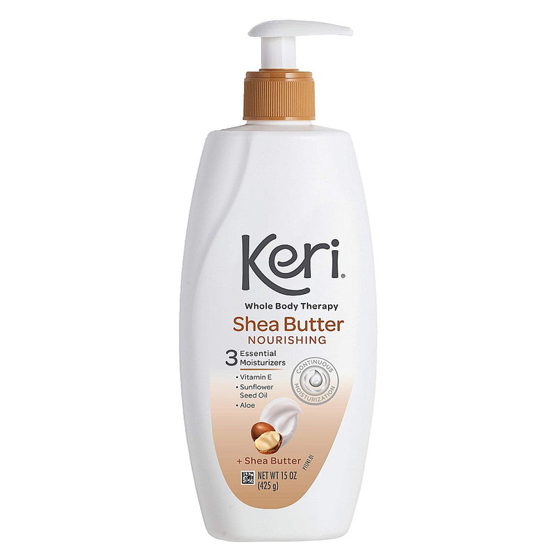 Keri Keri Whole Body Therapy Original Shea Butter Lotion, Continuous Moisturization, 3 Essential Moisturizers (Vitamin E, Aloe And Sunflower Seed Oil) 15 Oz Lotion & Moisturizer