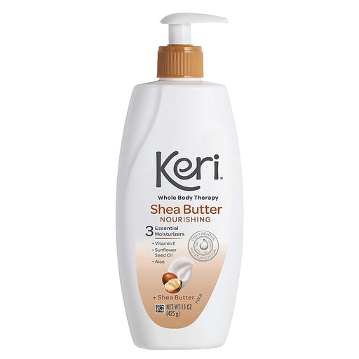 Keri Keri Whole Body Therapy Original Shea Butter Lotion, Continuous Moisturization, 3 Essential Moisturizers (Vitamin E, Aloe And Sunflower Seed Oil) 15 Oz Lotion & Moisturizer White Smoke