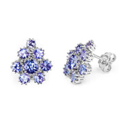 Bids.com 4.26 Carat Genuine Tanzanite .925 Sterling Silver Earrings Earrings