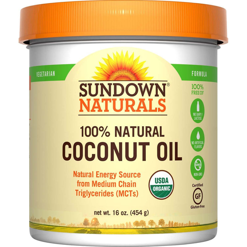 Sundown Naturals Sundown Naturals 100% Natural Organic Extra Virgin Coconut Oil - 16 Oz Vitamins & Supplements White Smoke