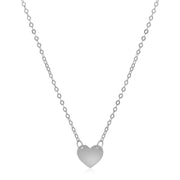Bids.com 14k White Gold Polished Mini Heart Necklace Necklaces