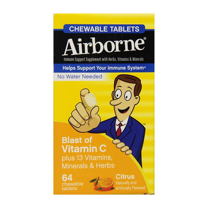 Airborne Airborne Vitamin C Immune Support Supplement, Chewable Tablets, Citrus Vitamins & Supplements