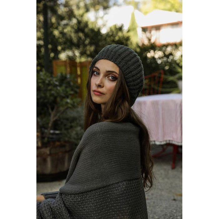 Boucle Rib Knit Beret