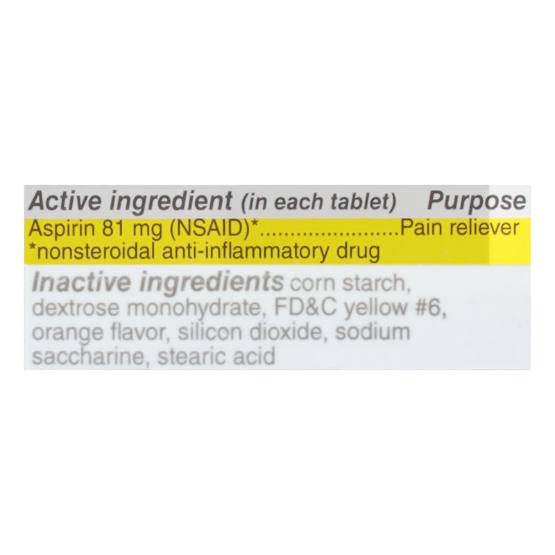 Major Major® Low Dose Aspirin 81 mg – 90 Chewable Orange Tablets Health Care