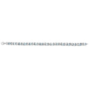 Bids.com .925 Sterling Silver 16.0 Cttw Oval Blue Topaz and Diamond Accent Tennis X Link Bracelet (I-J Color, I1-I2 Clarity) - Size 7" Inch Bracelets