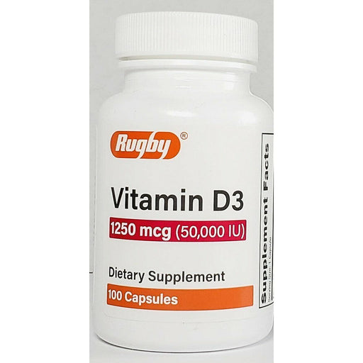 Rugby Rugby® Vitamin D3 – 1,250 mcg (50,000 IU) – 100 Capsules Health & Beauty